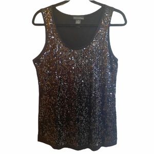 Design 365 - Black Sequined Tank Top (Medium) NWOT